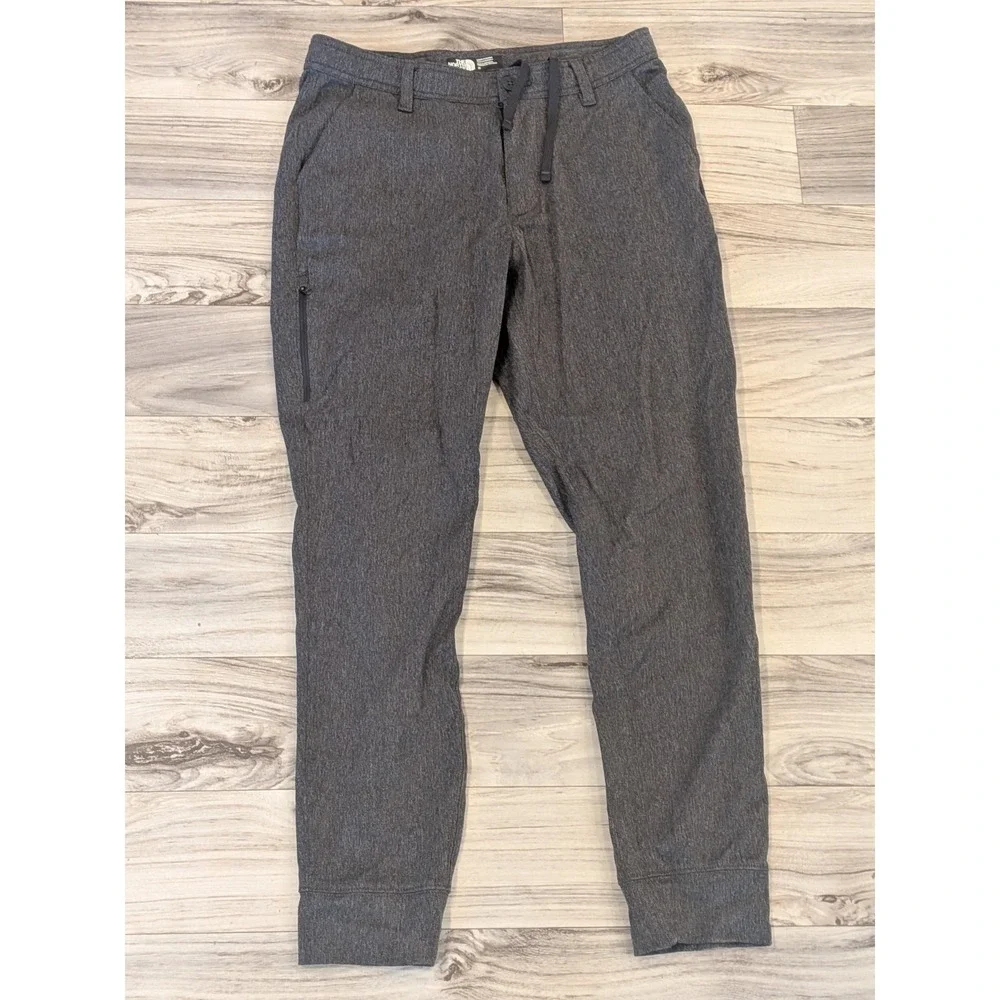 North Face Travel Trouser Pants Mens 30x27 Gray Stretch Drawstring Tapered Comfy